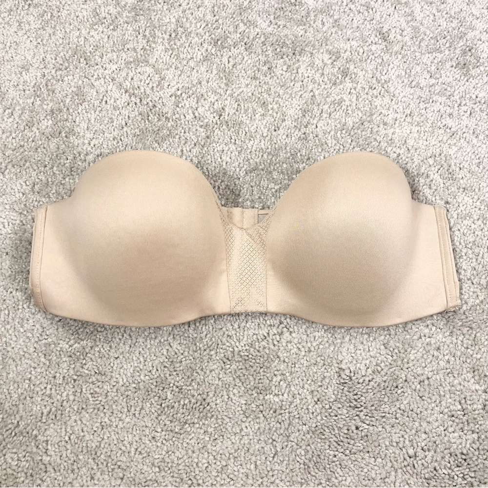 🤍 Maidenform Womens Strapless Bra Cream Nude Size 36B Basic Capsule Utility 🤍
